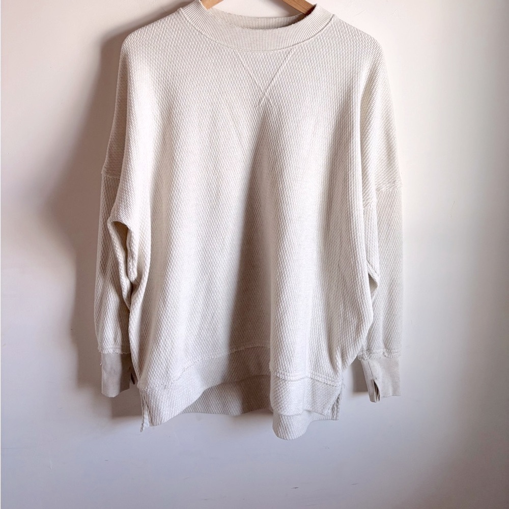 Aerie Oversized Oatmeal Crewneck Sweater